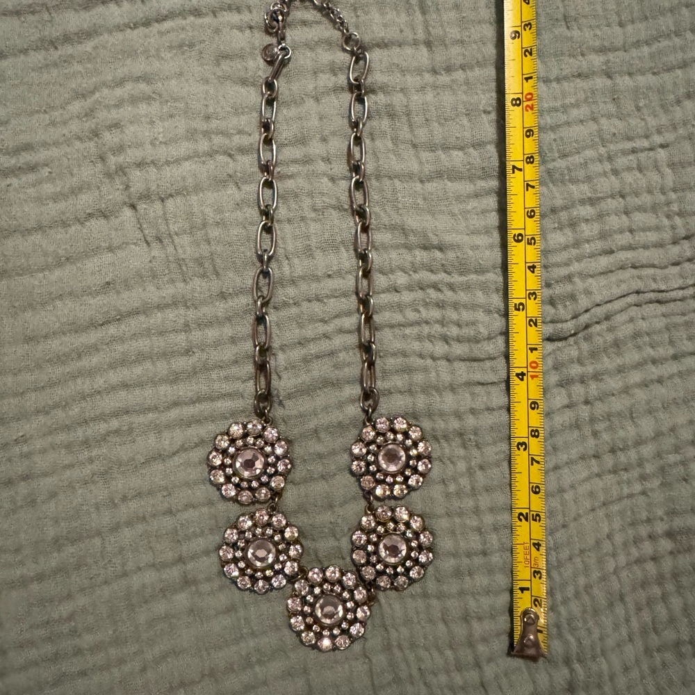 J. Crew Crystal Flower Necklace